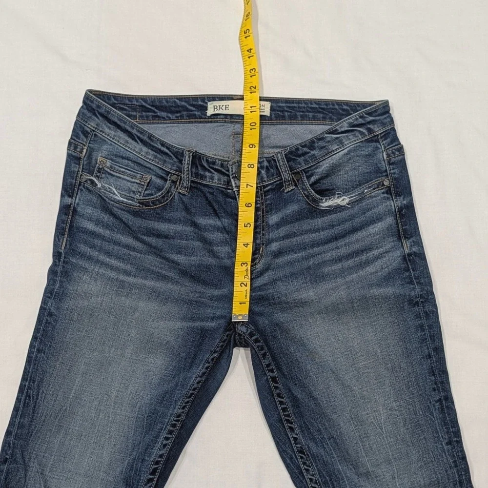 BKE Payton Ankle Skinny Jeans Womens Mid Rise Medium Wash Distressed Denim 27